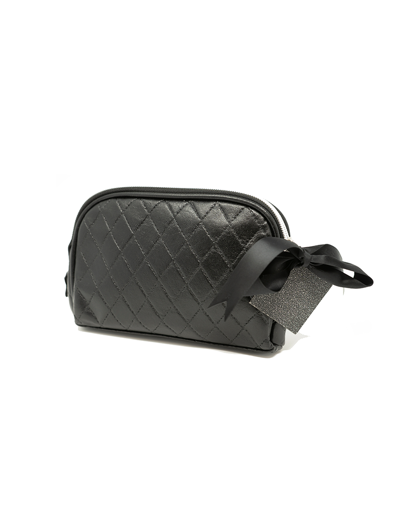 Make up Bag<br> Black Quilted Bag